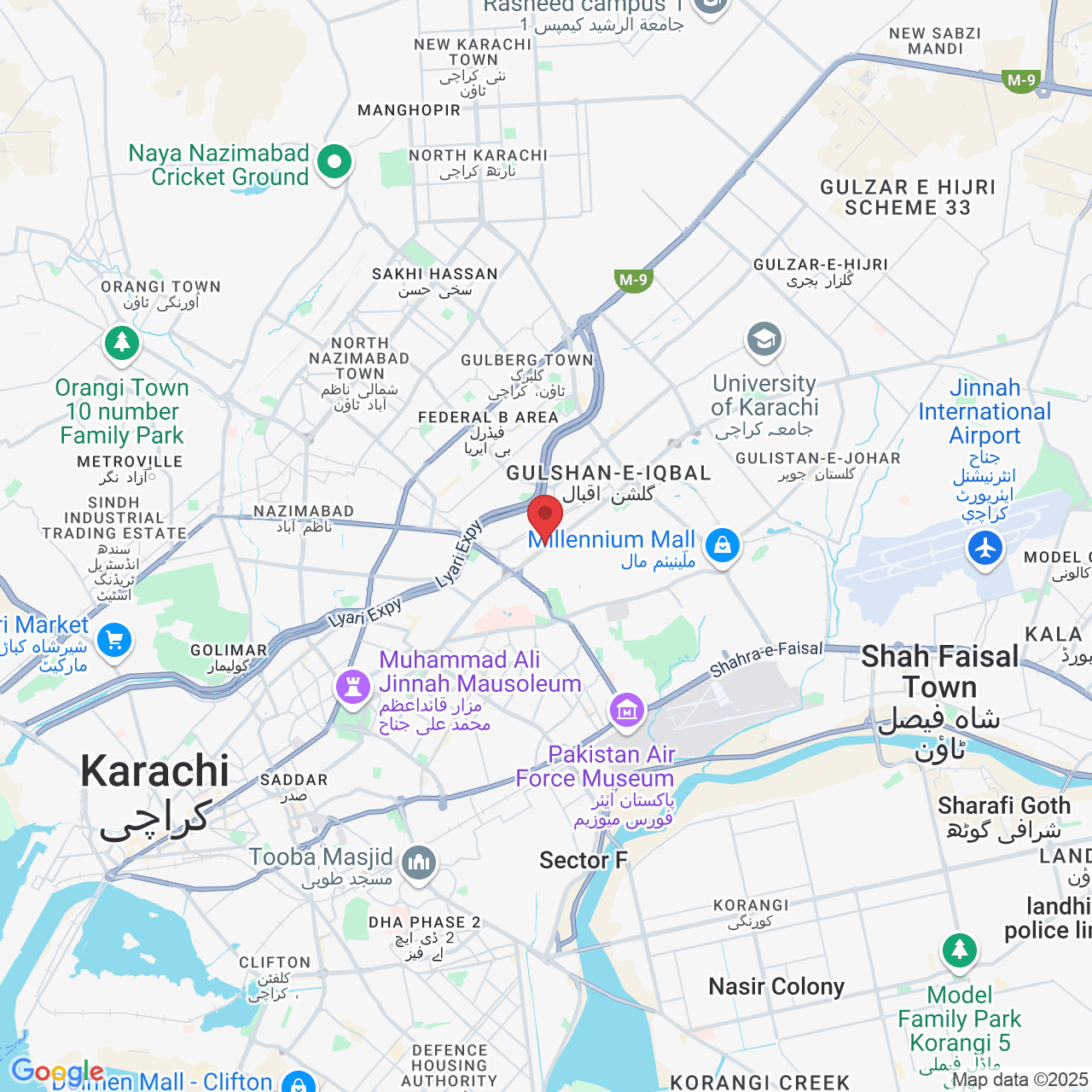 H-J, Center Plot، SB -10 Main University Rd, Gulshan 13-B Block 13 B Gulshan-e-Iqbal, Karachi, Karachi City, Sindh 75300, Pakistan