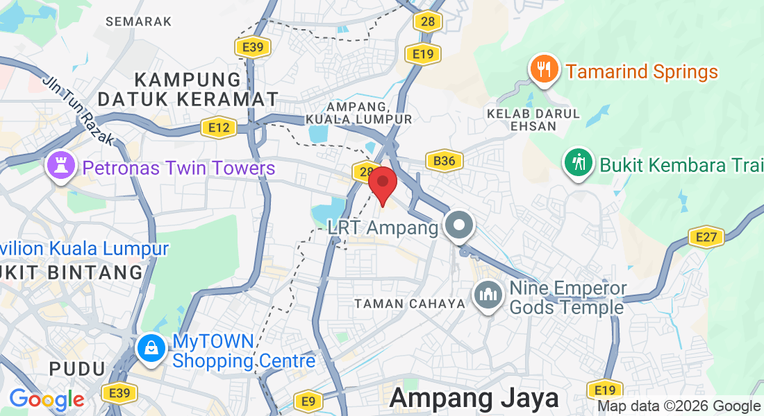 No.C11-1, Jalan 1 & Jalan Ampang Utama 1/1, One Ampang Avenue, 68000 Ampang, Selangor, Malaysia