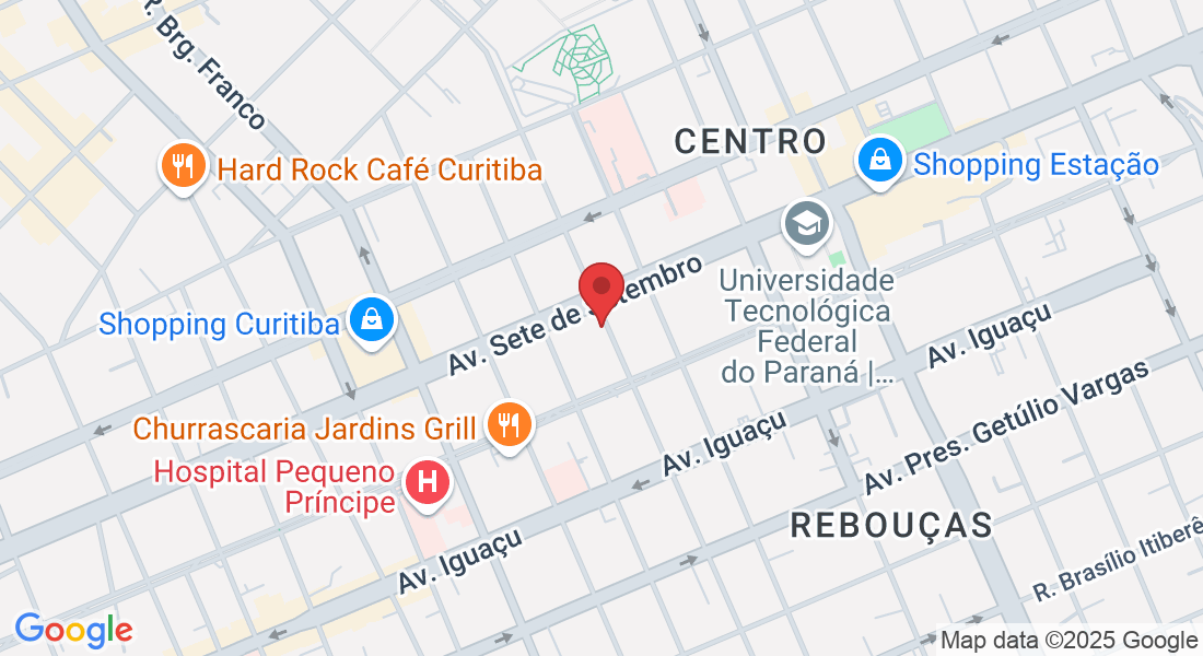 na Rua, Condomínio Edifício Andrea Doria - Rua 24 de Maio, 412 - Sala 301, 3° andar - Rebouças, Curitiba - PR, 80230-080, Brasil