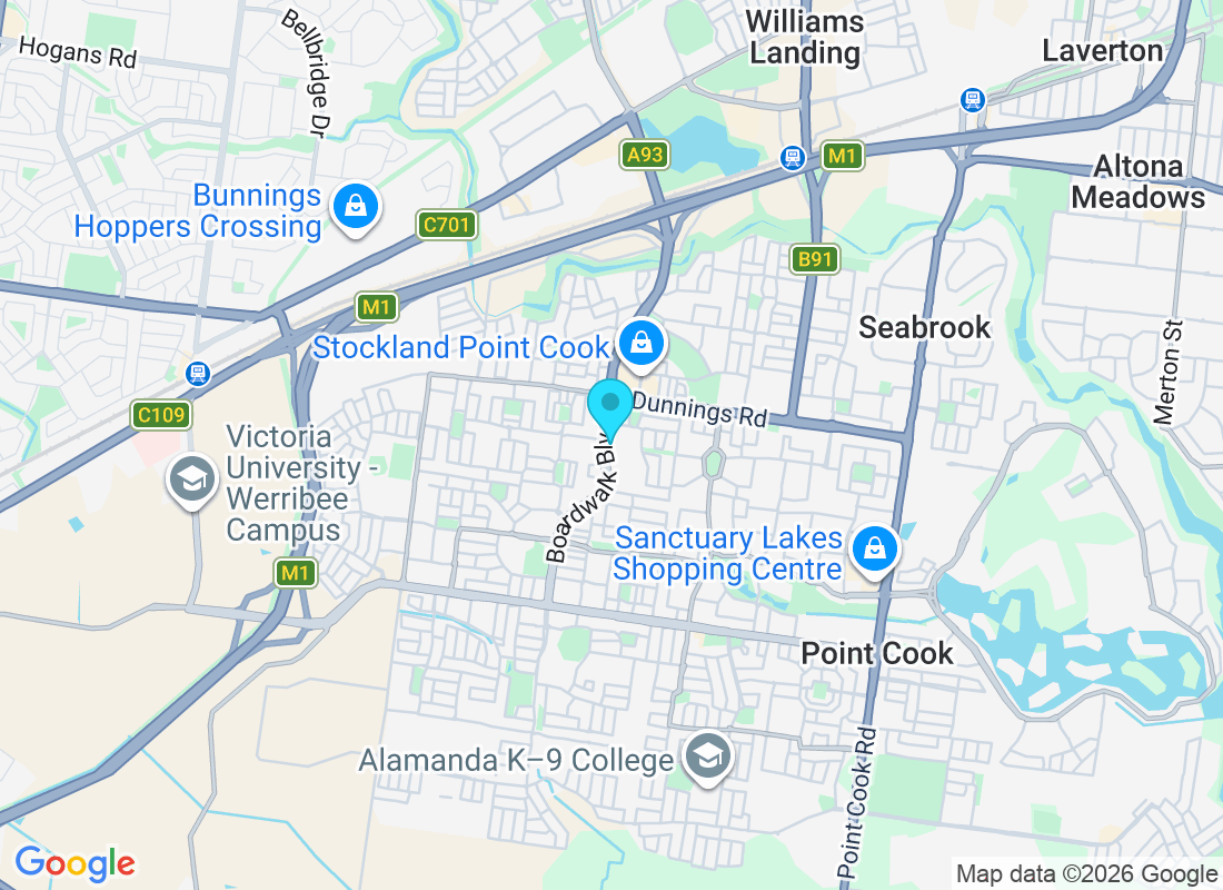 Boardwalk Bvd Service Road, and, Bergamot Dr, Point Cook VIC 3030, Australia