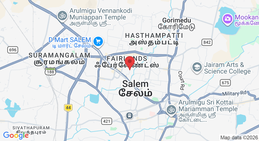 3rd Floor, SKS Towers, 50, 1, Brindavan Rd, Guptha Nagar, Salem, Tamil Nadu 636004, India