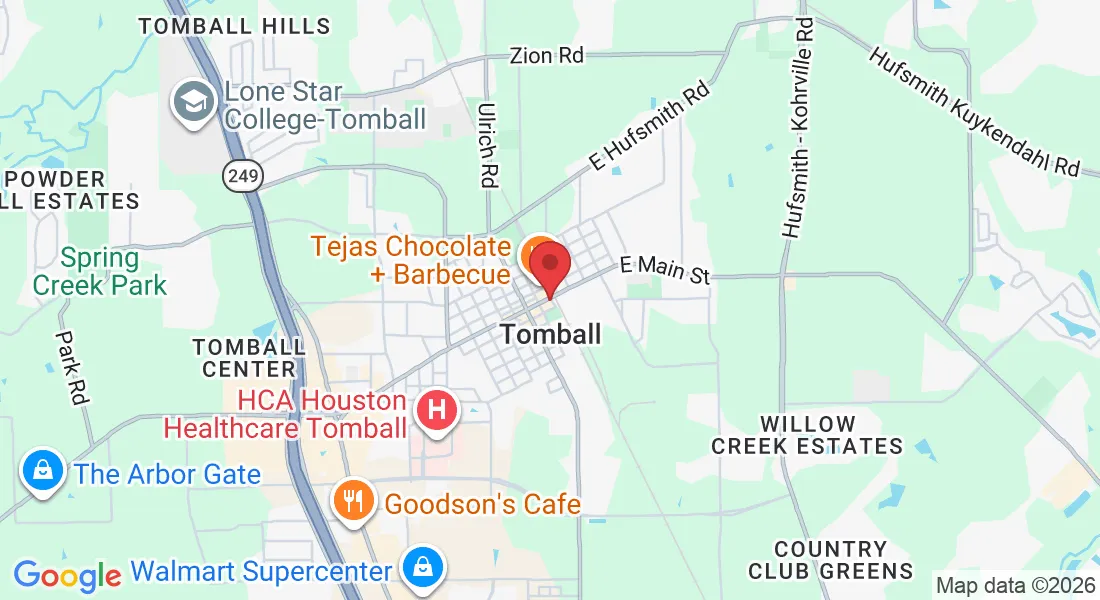 Visit us at 103 W Main St, Tomball, TX 77375