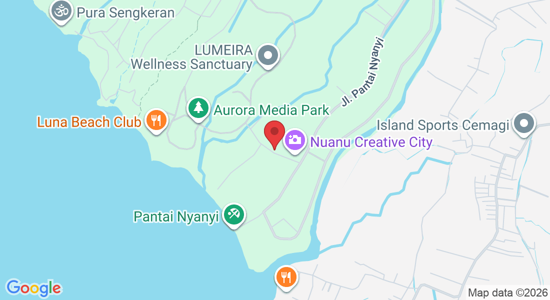 Nuanu Creative city, Jl. Pantai Nyanyi, Beraban, Kec. Kediri, Kabupaten Tabanan, Bali 82121, Indonesia