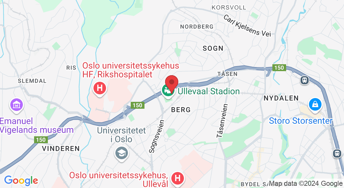 Sognsveien 75E, Ullevål Stadion, Inngang 12-13, 4 etg, 0855 Oslo, Norway