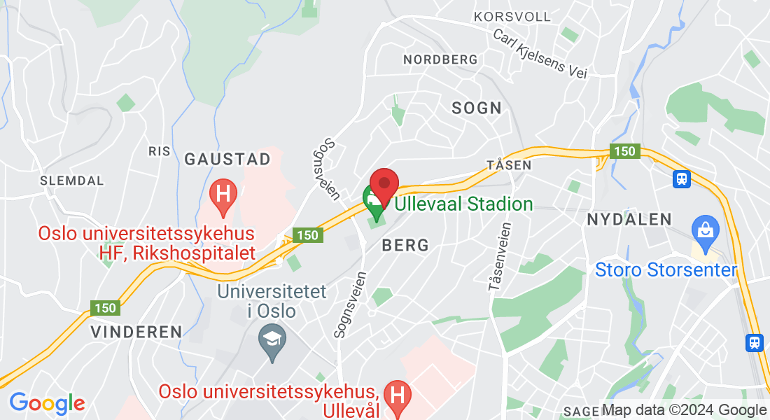 Sognsveien 75E, Ullevål Stadion, Inngang 12-13, 4 etg, 0855 Oslo, Norway
