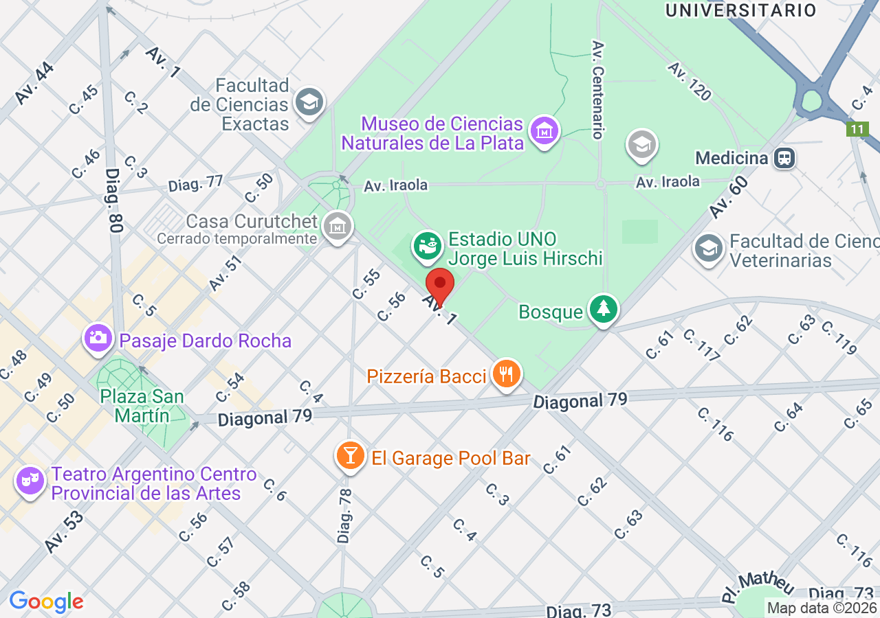 Av. 1 & C. 57, B1904 La Plata, Provincia de Buenos Aires, Argentina