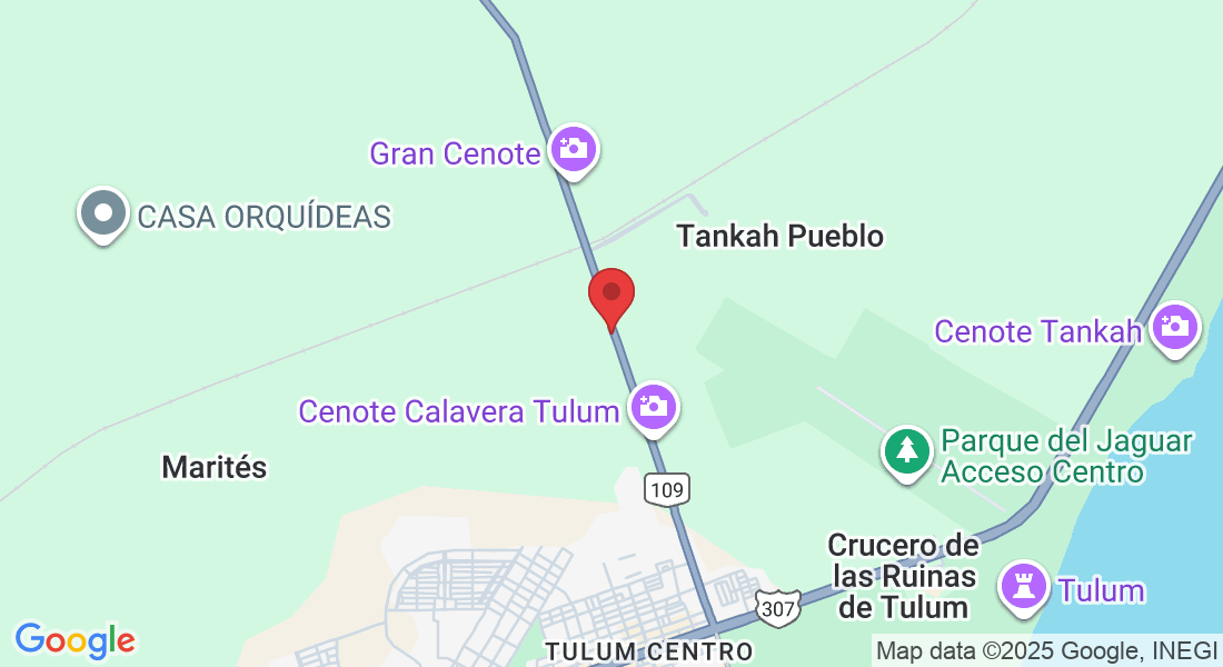 Avenida Uj 3 Tulum - Coba Highway, 2.2 km from JCT 307, Supermanzana Fracc Manzana 05 Lote 3, 77760 Tulum, Q.R., México