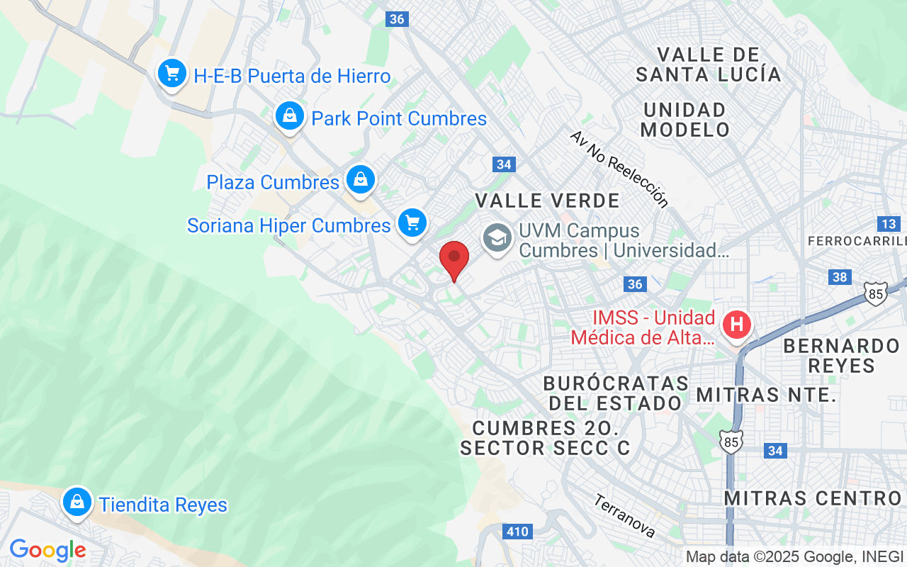 Diego de Ordaz 220, Cumbres 4º. Sector Secc a, 64610 Monterrey, N.L., México