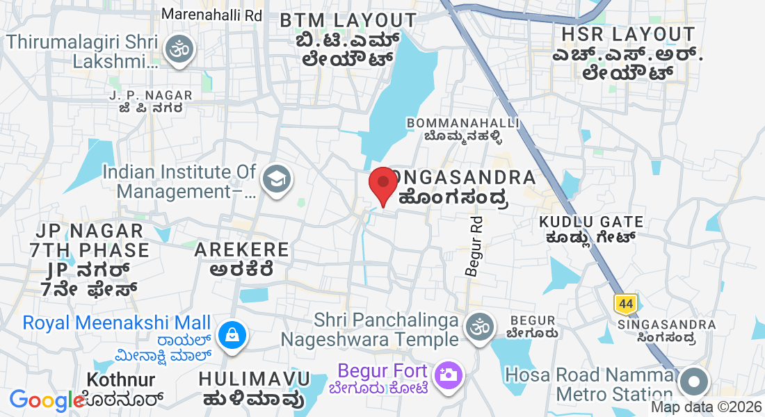 3rd Floor, No. 13, Kodichikkanahalli Main Rd, near SM Super Market, next to RMR Park, Manjunath Layout, Kodichikknahalli, DUO Layout, BDA Layout BTM 4th Stage, Bengaluru, Karnataka 560076, India