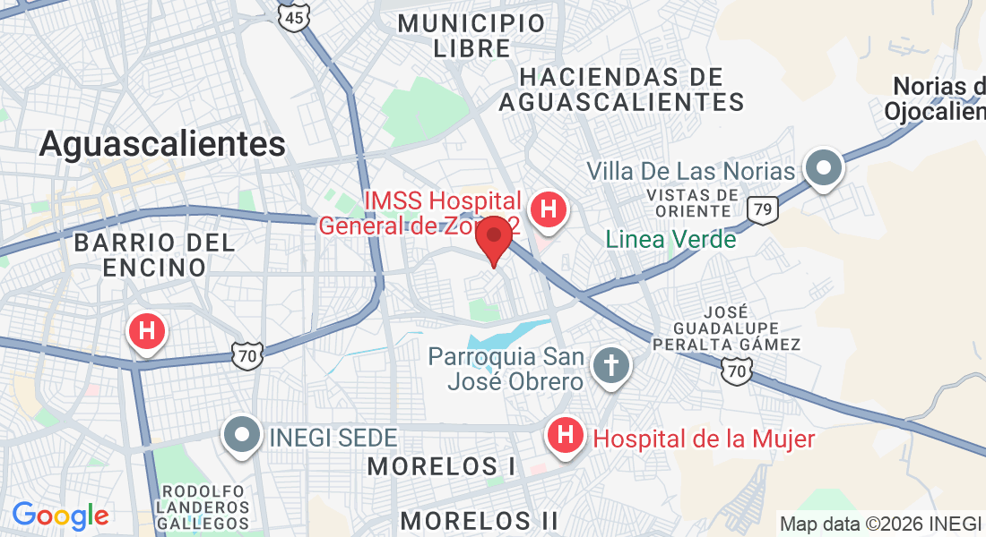 Av. Paseo de la Cruz 36-E, Ojocaliente, 20256 Aguascalientes, Ags., Mexico