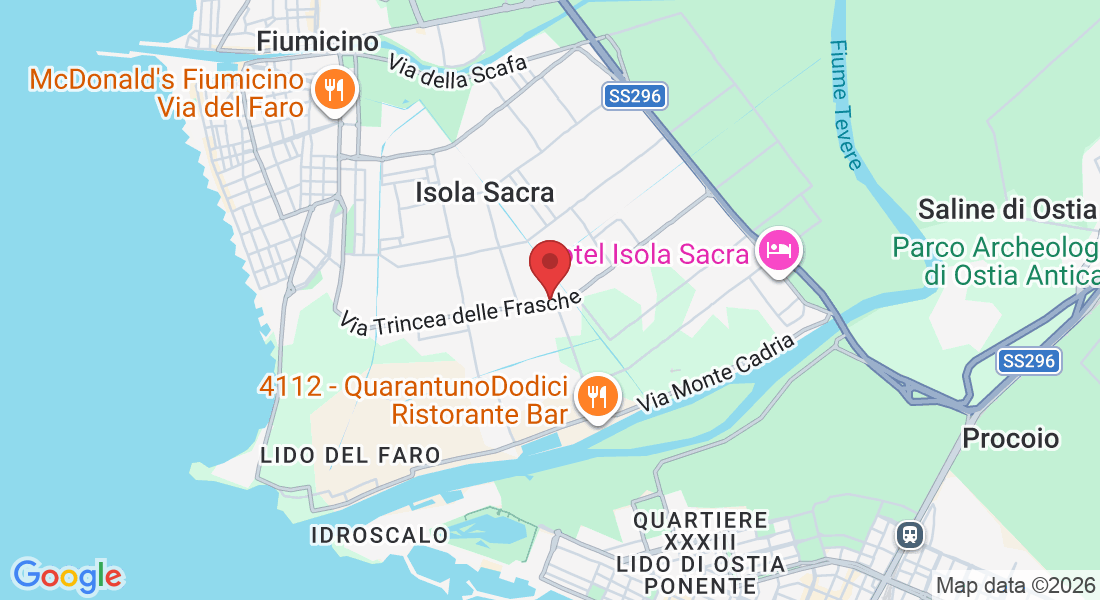 Via Trincea delle Frasche, 110m, 00054 Fiumicino RM, Italia