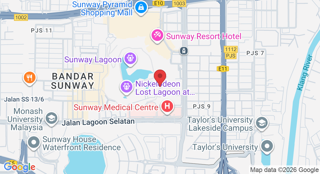 No. 1, Jalan Medispa, Persiaran Lagoon, Bandar Sunway, 47500 Petaling Jaya, Selangor, Malaysia