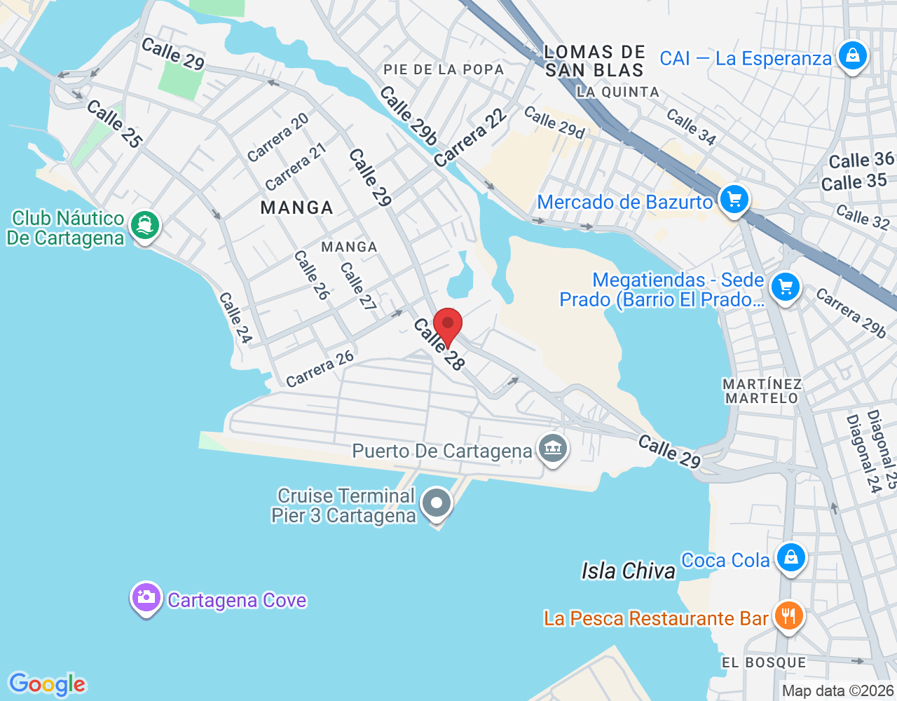 Cl 28 Cr 27 - 39; edificio Sea Port 3 Oficina 15-02, Manga, Cartagena de Indias, Bolívar, Colombia