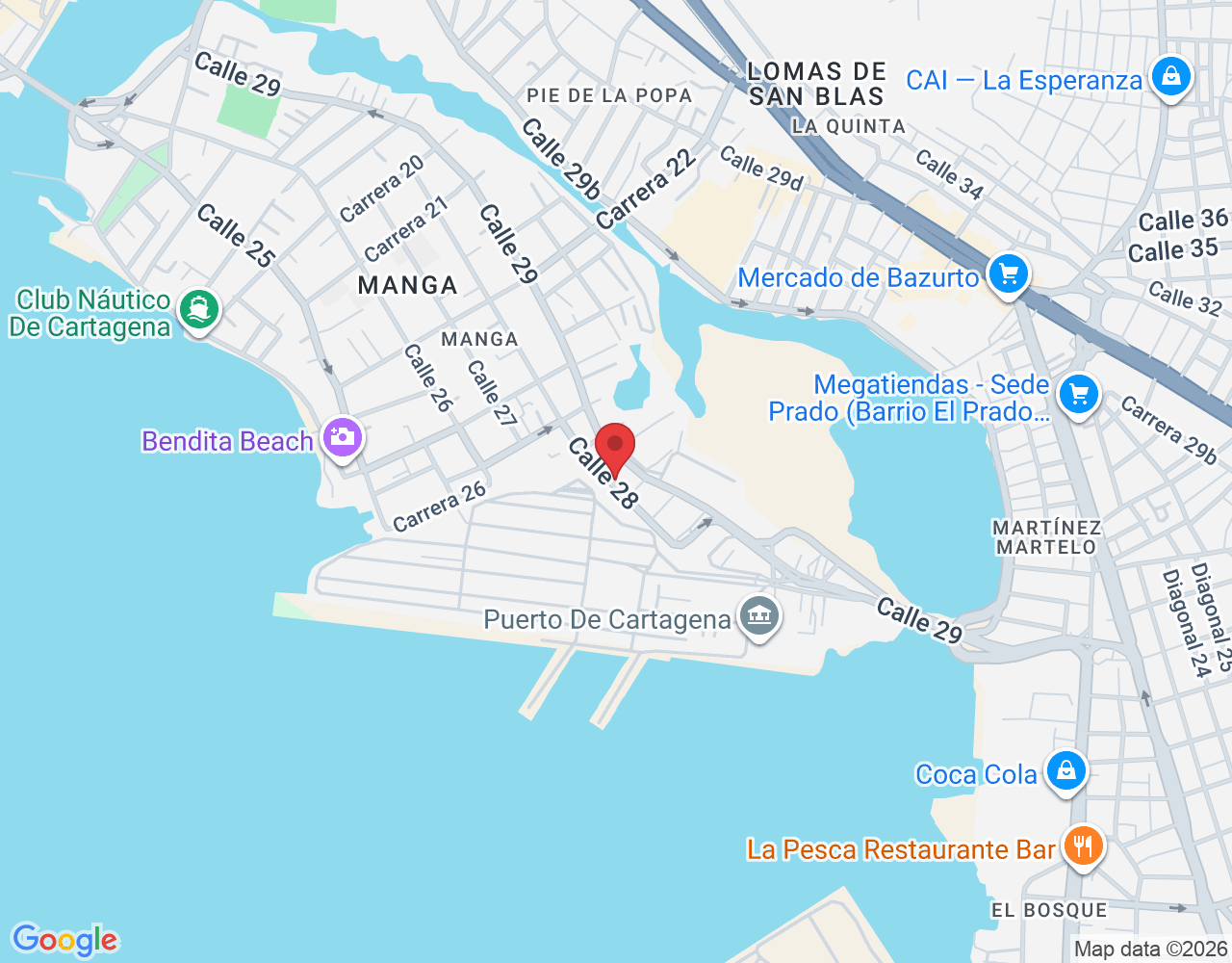 Cl 28 Cr 27 - 39; edificio Sea Port 3 Oficina 15-02, Manga, Cartagena de Indias, Bolívar, Colombia