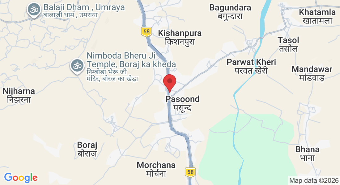 N.H. 8, 4V67+W2V, Pasoond, Rajasthan 313324, India