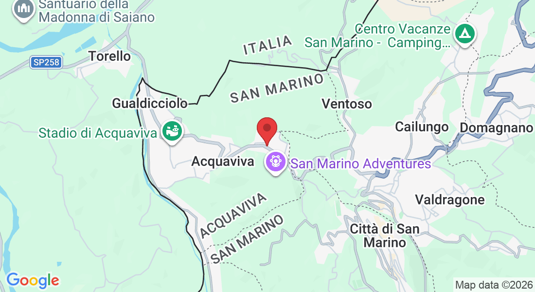 Str. Genghe di Atto, 136, 47892 Acquaviva, San Marino