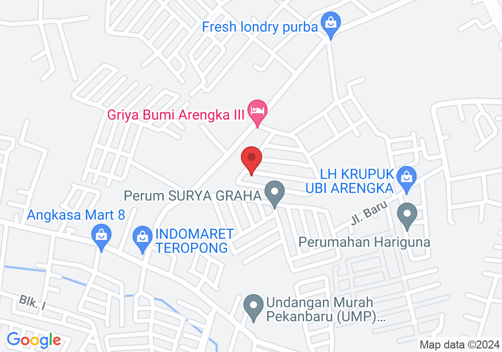 Perumahan Griya Bumi Arengka, Blk. B Gg. Masawa No.38 Tahap 3, RT.004/RW.019, Sidomulyo Bar., Kec. Tampan, Kota Pekanbaru, Riau 28294, Indonesia