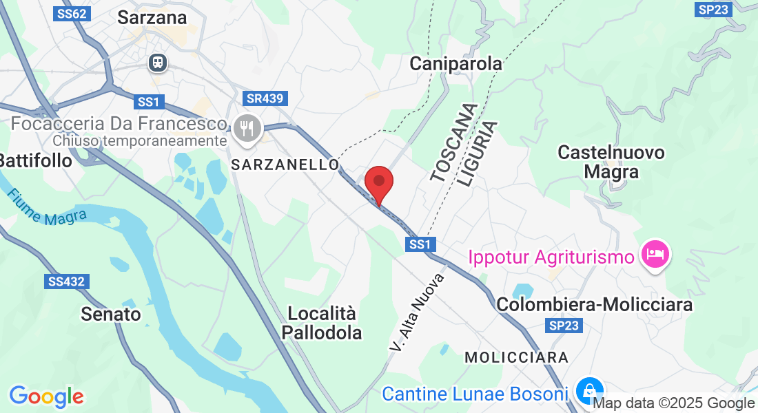 SS 1, Borghetto-melara MS, Italia
