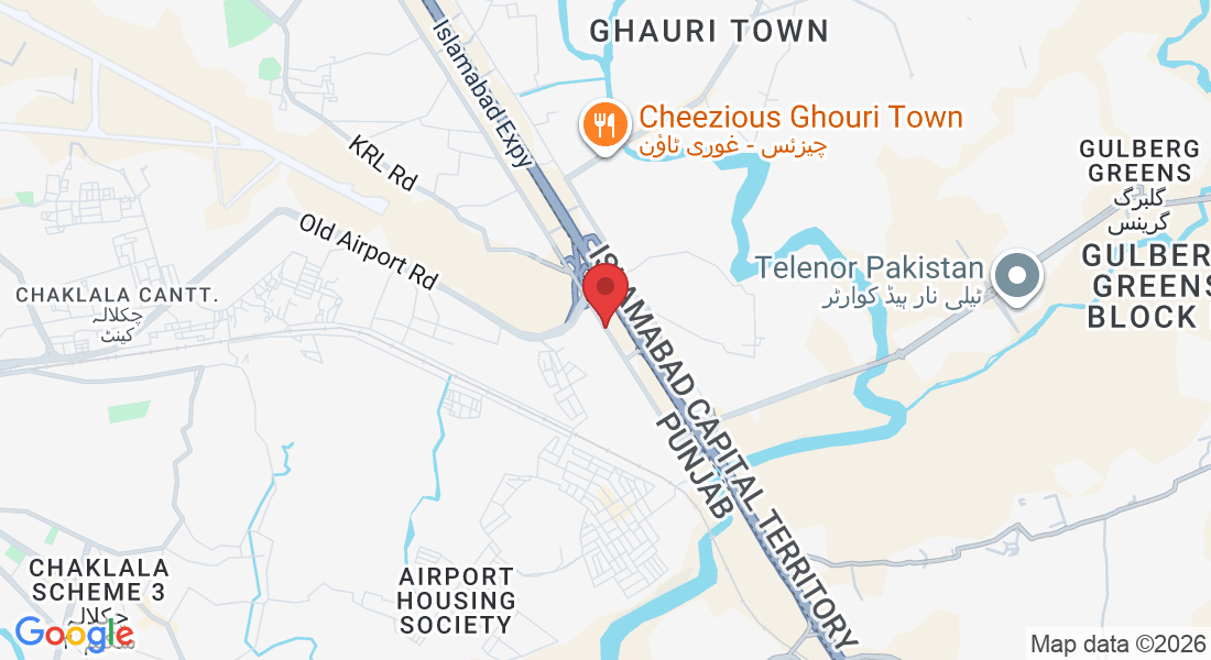 Plot # 15, Near Koral Interchange, Service Rd W, New Gulzar e Quaid, Rawalpindi, 46222, Pakistan