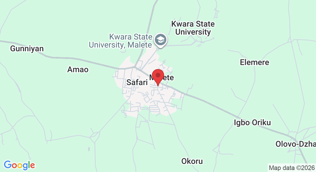 Lamarida Junction, Elemere Road, beside Zrof Pharmacy, Malete 241103, Kwara, Nigeria