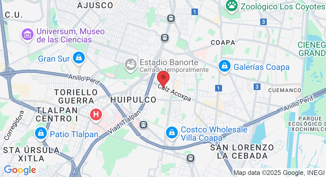 Av. acoxpa 337, Coapa, Villa Lázaro Cárdenas, Tlalpan, 14370 Ciudad de México, CDMX, México