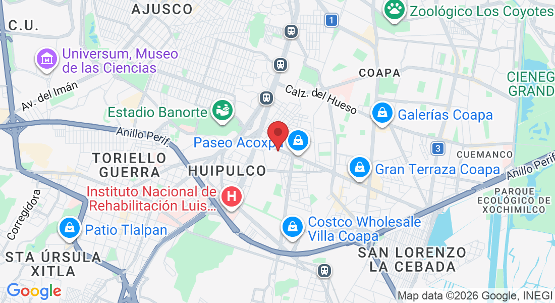 Av. acoxpa 337, Coapa, Villa Lázaro Cárdenas, Tlalpan, 14370 Ciudad de México, CDMX, México