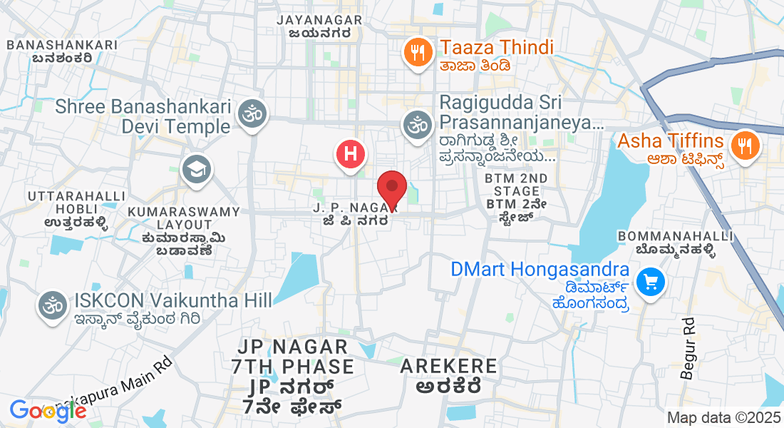 33, 3rd Floor, 18th main road, 15th cross, 100 Feet Ring Rd, 2nd Phase, J. P. Nagar, Bengaluru, Karnataka 560078, India