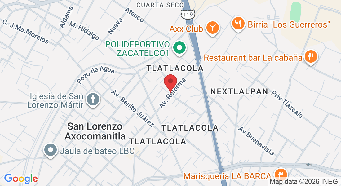Av. Reforma, Tlatlacola, 90750 San Lorenzo Axocomanitla, Tlax., México