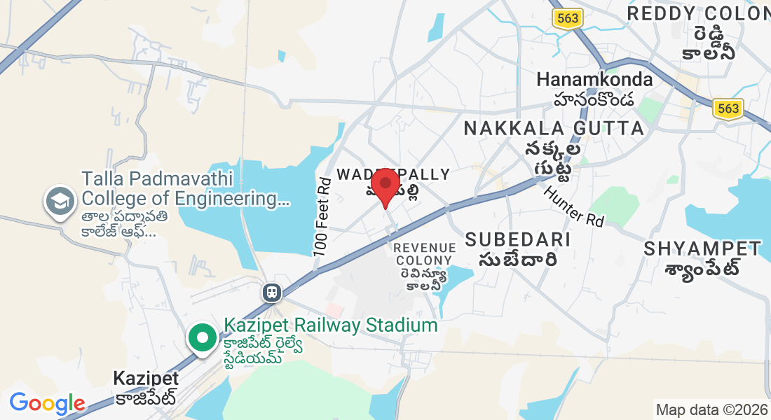 Kushu Building, 1st Floor, Prashant Nagar Lane, opp. Marluce Bakers Just, beside Pista House Restaurant, Chaitanyapuri Colony, Prashanthnagar Colony, Hanamkonda, Telangana 506004, India
