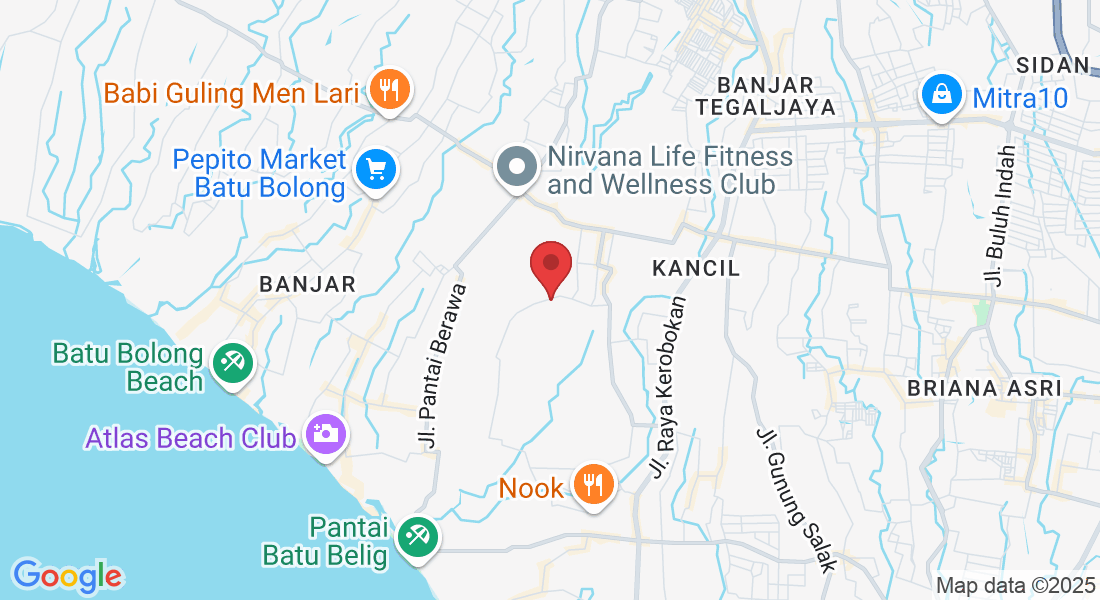 Jalan Bumbak Dauh. 89x, Lingk. Anyar Kelod, Kerobokan, Kec. Kuta Utara, Kabupaten Badung, Bali 80361, Indonesia