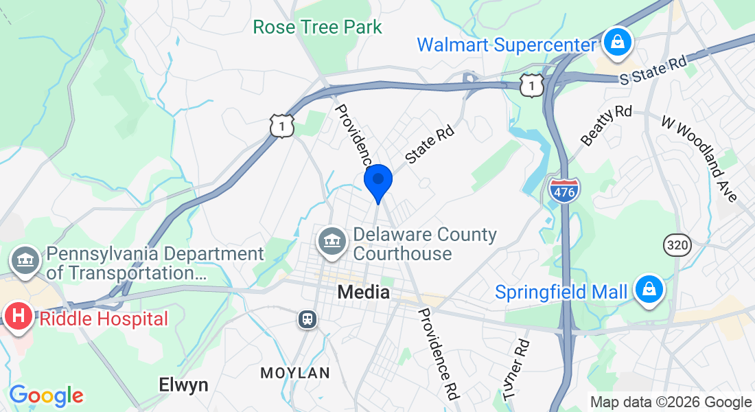 Map of 117 N Monroe St, Media PA