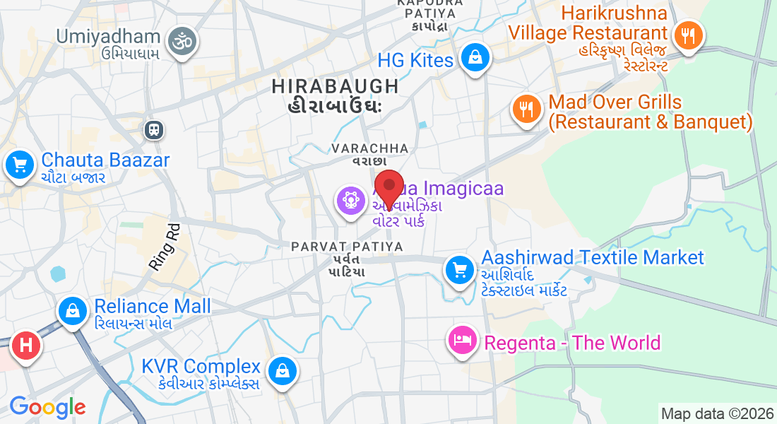 G3, Sarthee Heights, behind agashimata temple, near bhaiyanagar, Vishvakarma Society, Bhaiya Nagar, Punagam, Varachha, Surat, Gujarat 395011, India