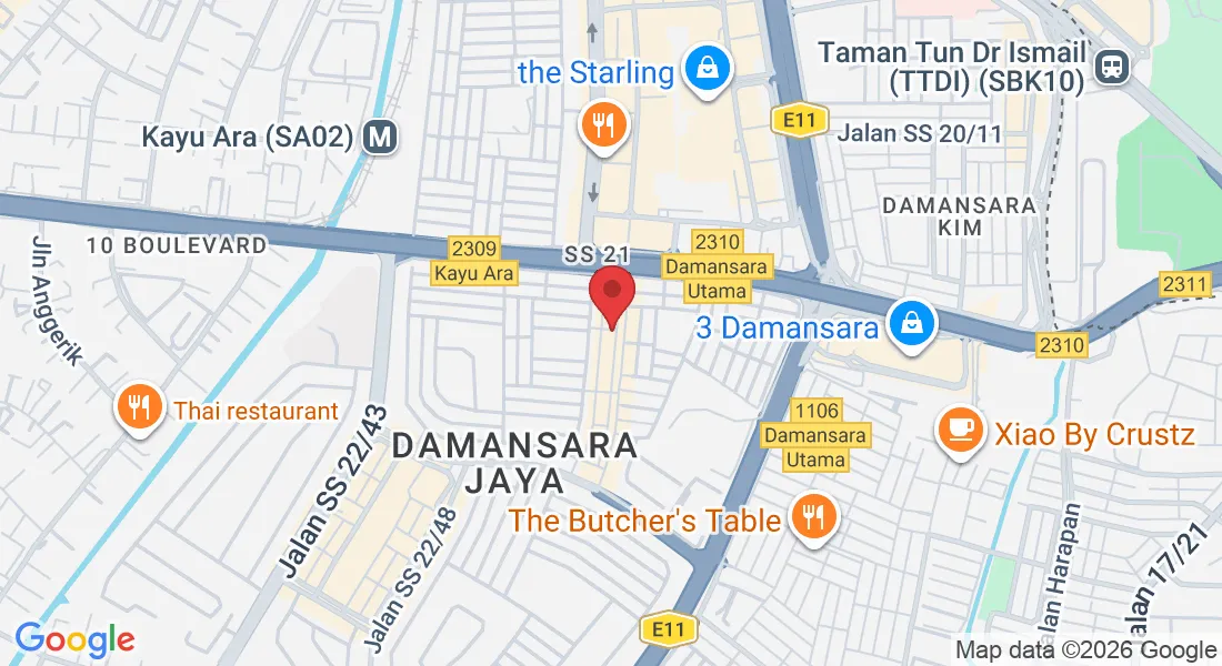 Ground Floor, 29, Jalan SS 22/11, Damansara Jaya, 47400 Petaling Jaya, Selangor, Malaysia