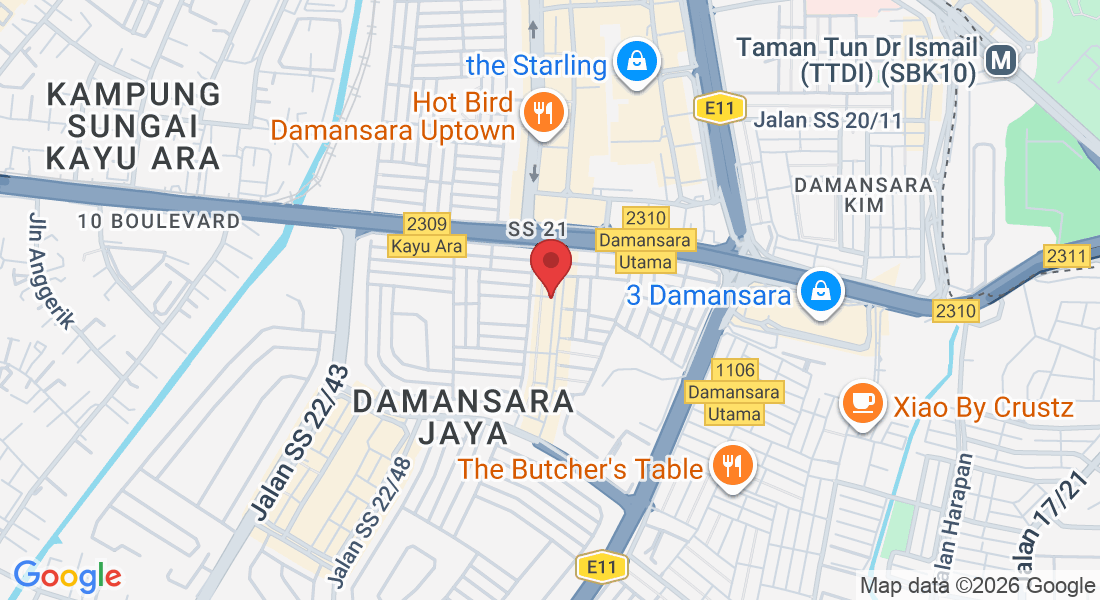 Ground Floor, 29, Jalan SS 22/11, Damansara Jaya, 47400 Petaling Jaya, Selangor, Malaysia