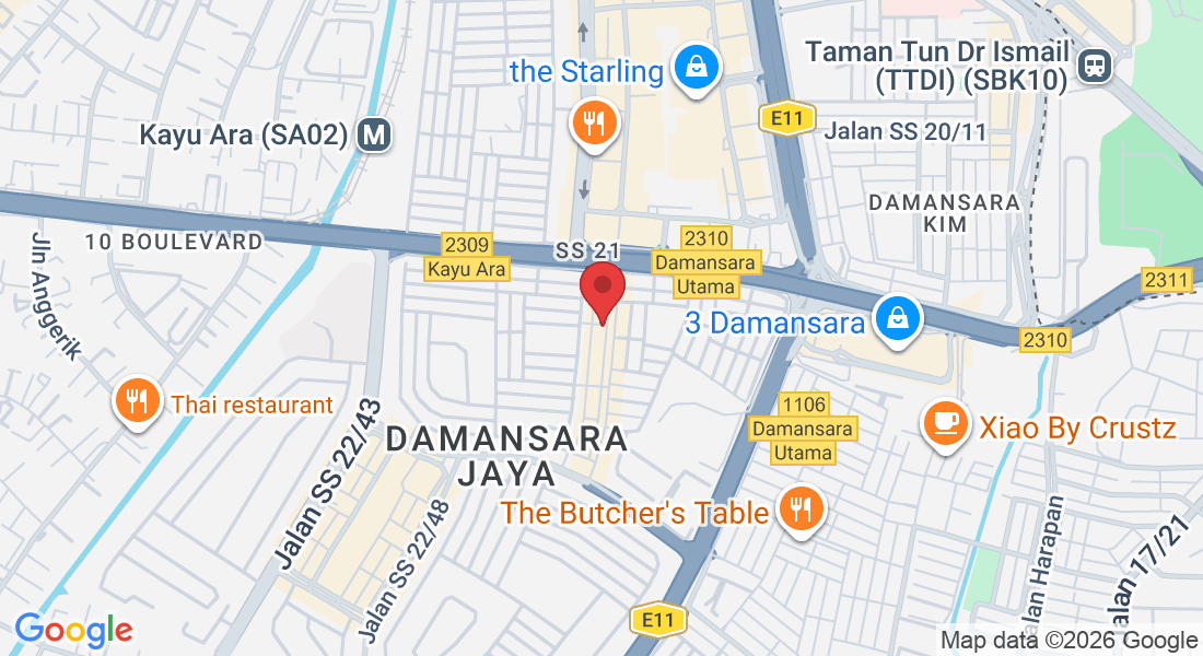 Ground Floor, 29, Jalan SS 22/11, Damansara Jaya, 47400 Petaling Jaya, Selangor, Malaysia