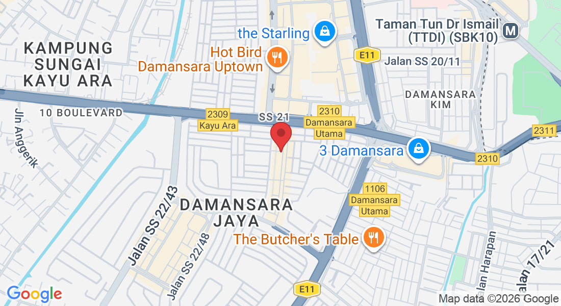 Ground Floor, 29, Jalan SS 22/11, Damansara Jaya, 47400 Petaling Jaya, Selangor, Malaysia