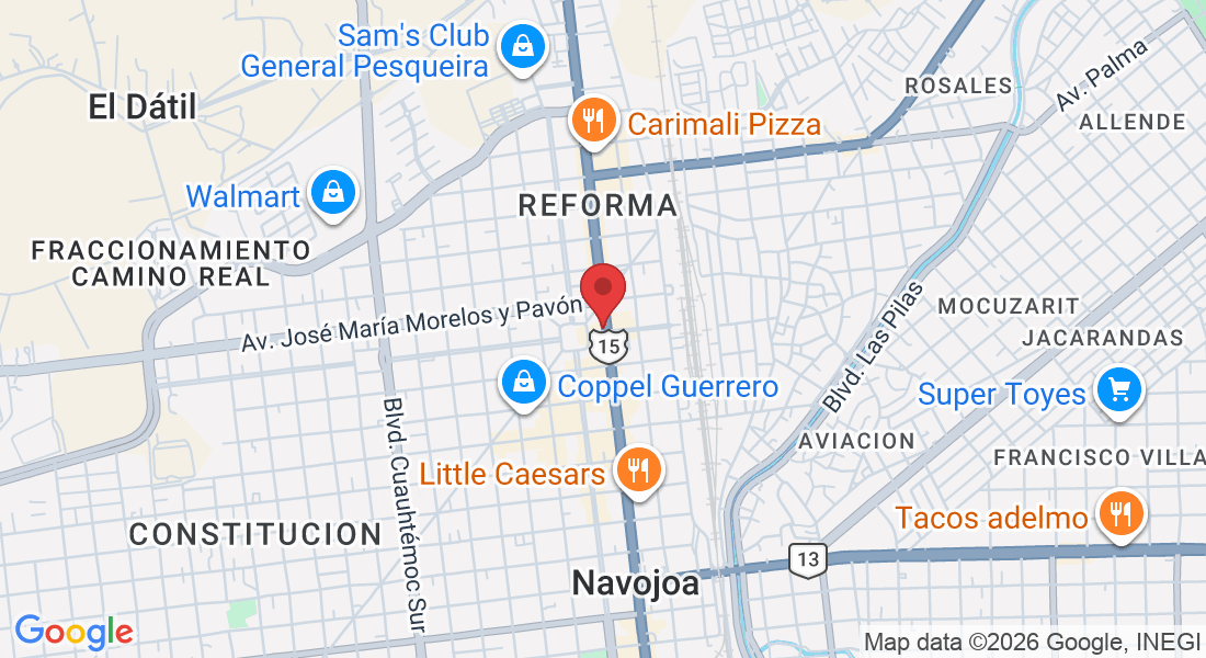 Av. Álvaro Obregón Ote. 105, Centro, Reforma, 85800 Navojoa, Son., México