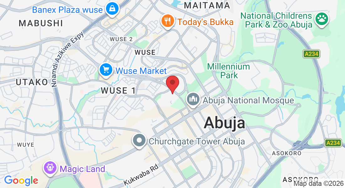 Zone 4, 1 ladi Kwali St, Wuse, Abuja 900001, Federal Capital Territory, Nigeria
