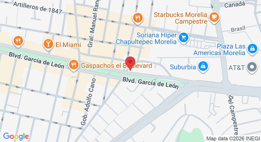 Blvd. García de León 1687-piso 1, Chapultepec Oriente, 58260 Morelia, Mich., México