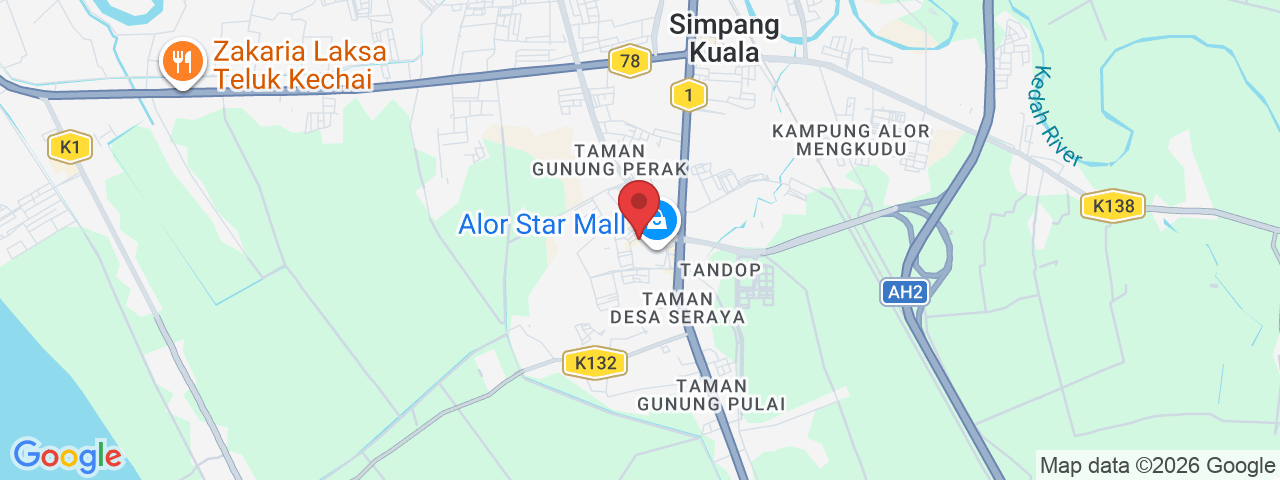 B151, Tingkat Bawah, Jalan Tandop, 6, TAMAN PERINDUSTRIAN TANDOP UTAMA, 05400 Alor Setar, Kedah, Malaysia