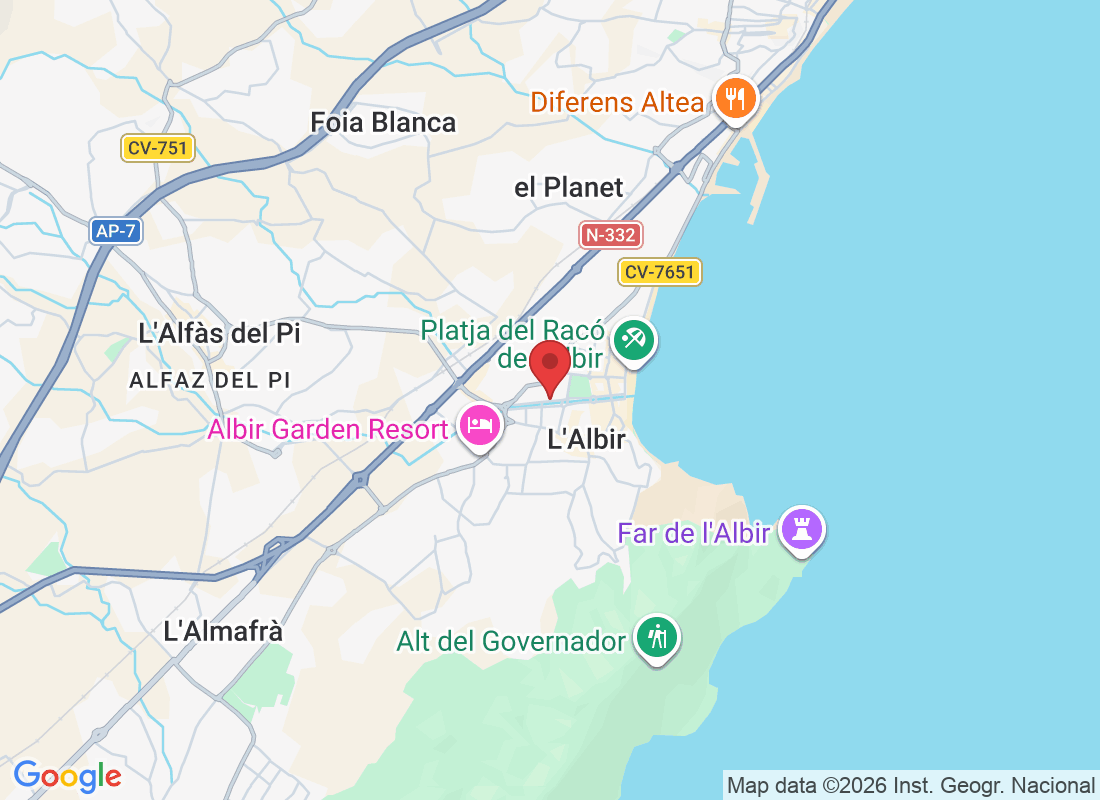 Bulevard dels Musics, 13, Edificio Celio local 2, 03581 L'Albir, Alicante, España