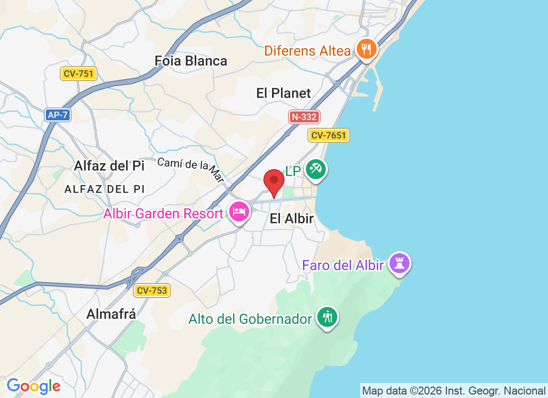 Bulevard dels Musics, 13, Edificio Celio local 2, 03581 L'Albir, Alicante, España