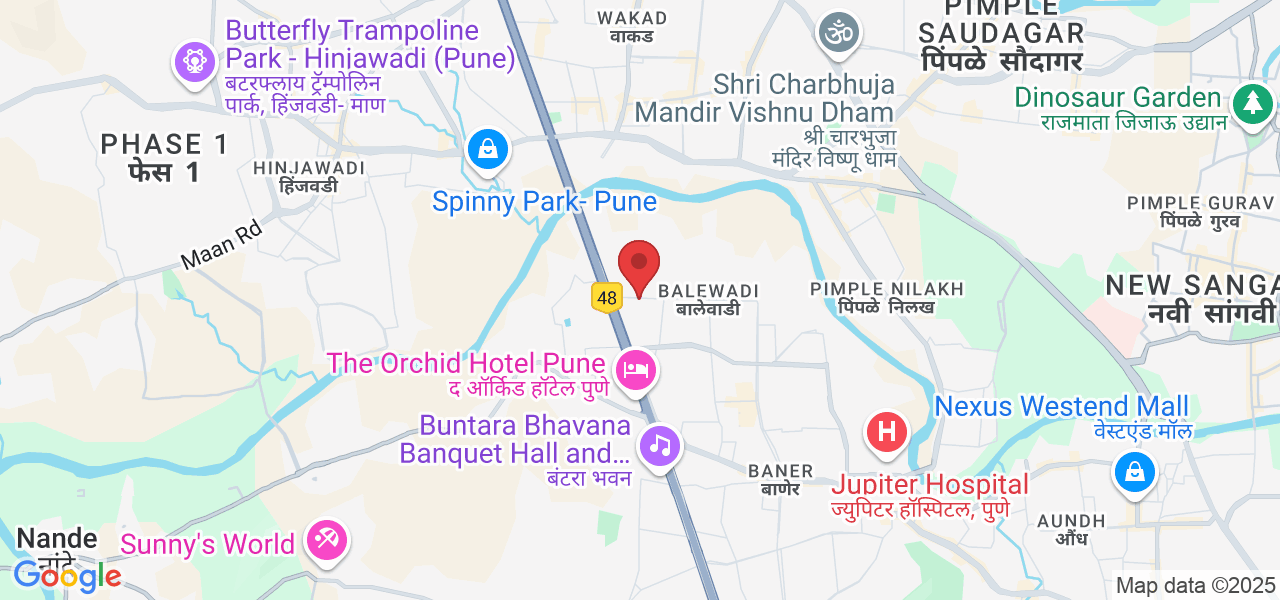 Exit Road to, HQH7+HM2, Service Rd, Patil Nagar, Balewadi, Pune, Maharashtra 411045, India