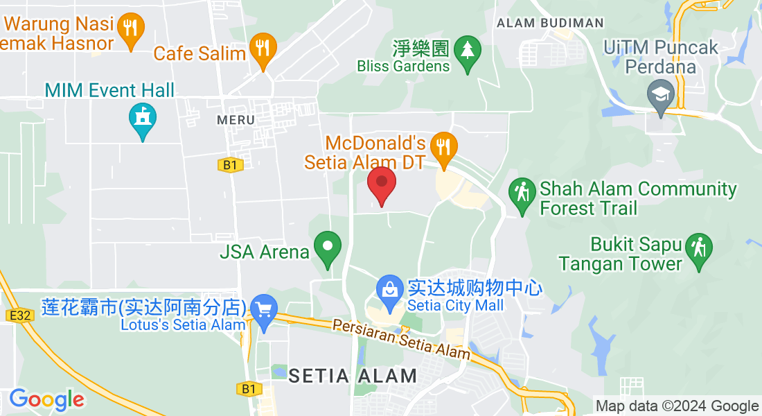 62, Jln Setia Utama U13/37P, Alam Nusantara, 40170 Shah Alam, Selangor, 马来西亚