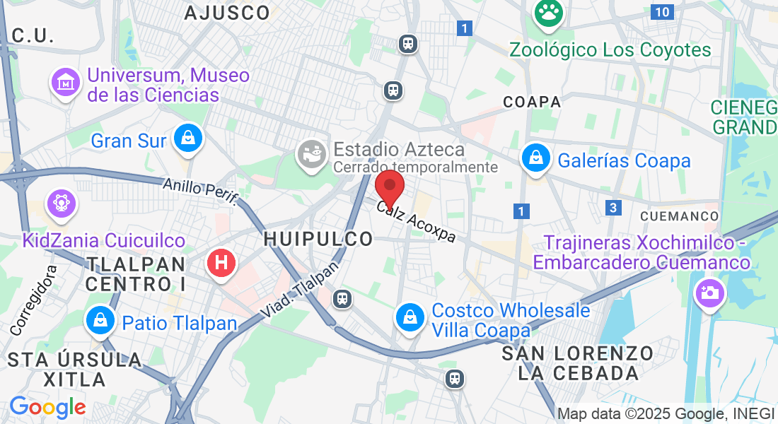 Av. acoxpa 337, Coapa, Villa Lázaro Cárdenas, Tlalpan, 14370 Ciudad de México, CDMX, México