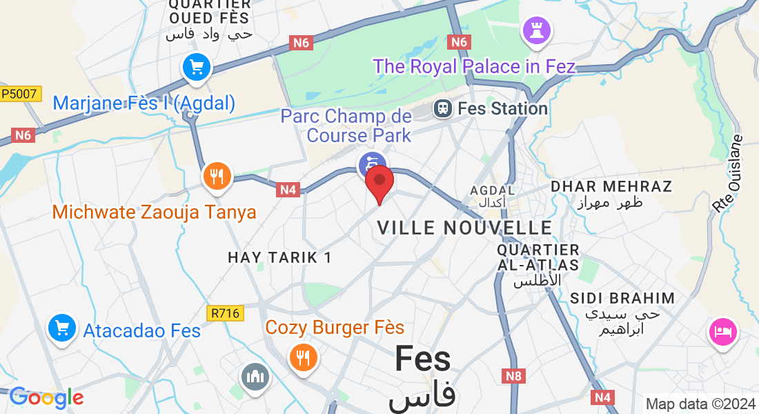 Avenue Omar ibn khatab Lot 56 Champs de cours espace Rayane 1, Fès bureau 2, Morocco