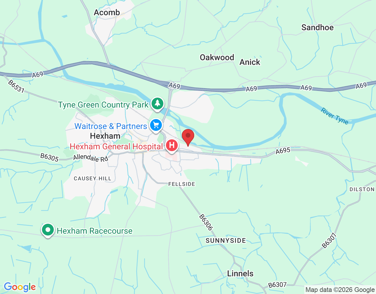 The Flat, Halliwell Dene Hall, Off Corbridge Road, Hexham NE46 1HW, UK