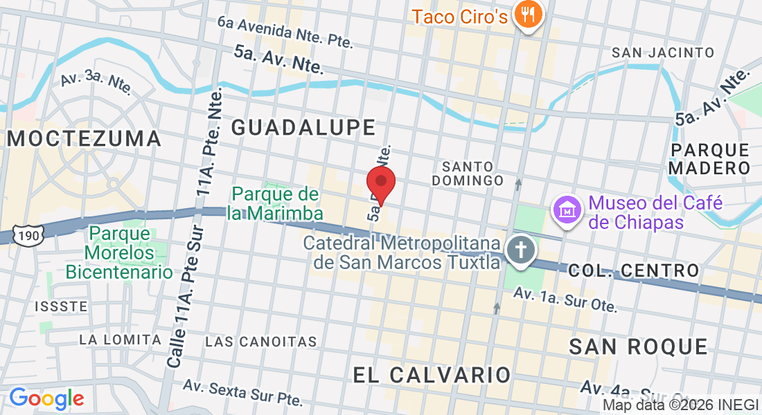 1, Nte. Pte. 555, entre 4 y 5 pte, Col. Centro, Guadalupe, 29000 Tuxtla Gutiérrez, Chis., México