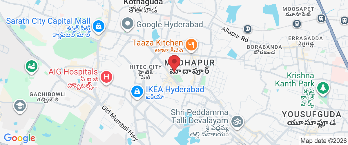 Capital Pk Rd, Ayyappa Society, VIP Hills, Silicon Valley, Madhapur, Hyderabad, Telangana 500081, India