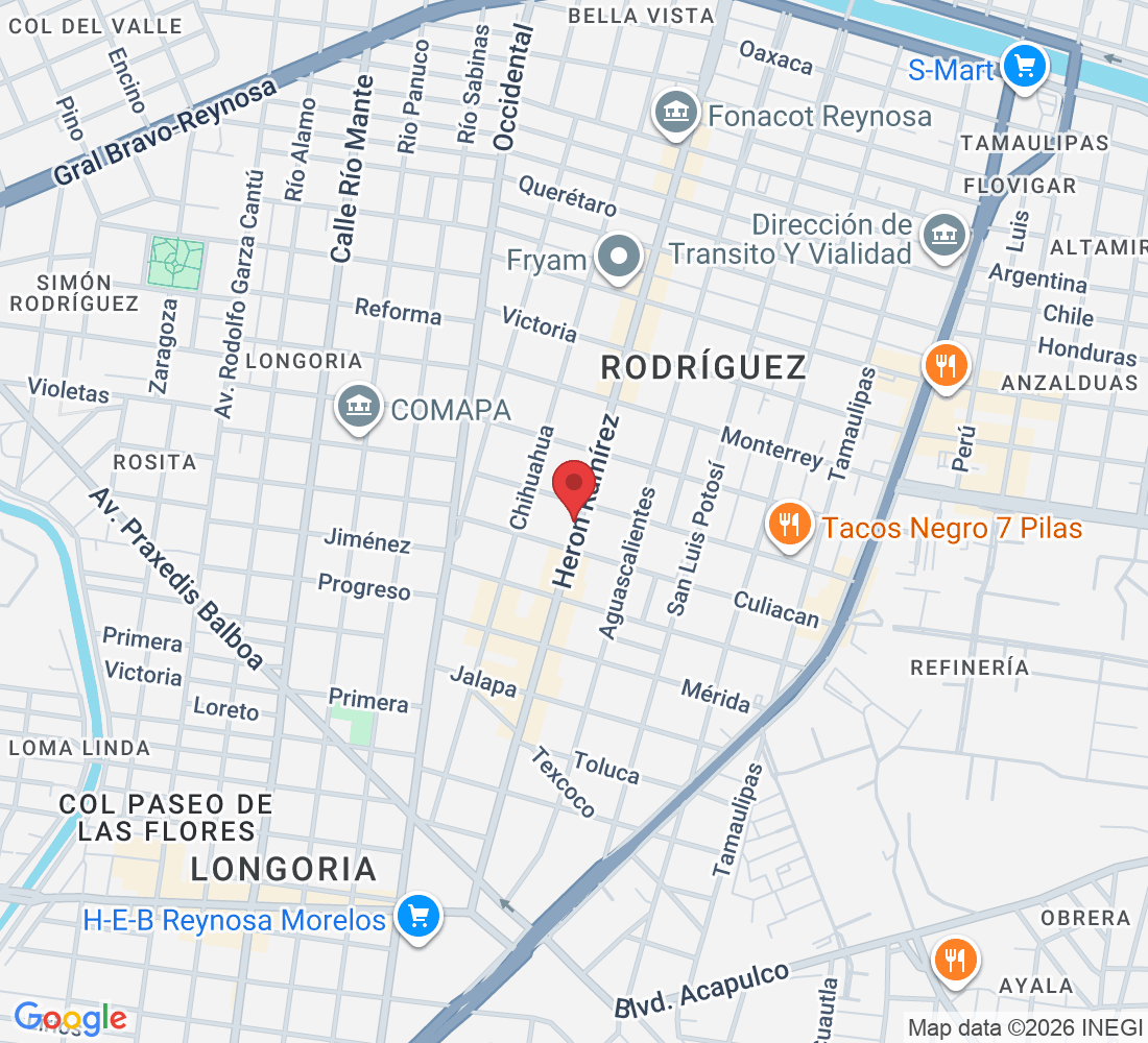 Heron Ramírez 1120, Rodríguez, 88630 Reynosa, Tamps., México